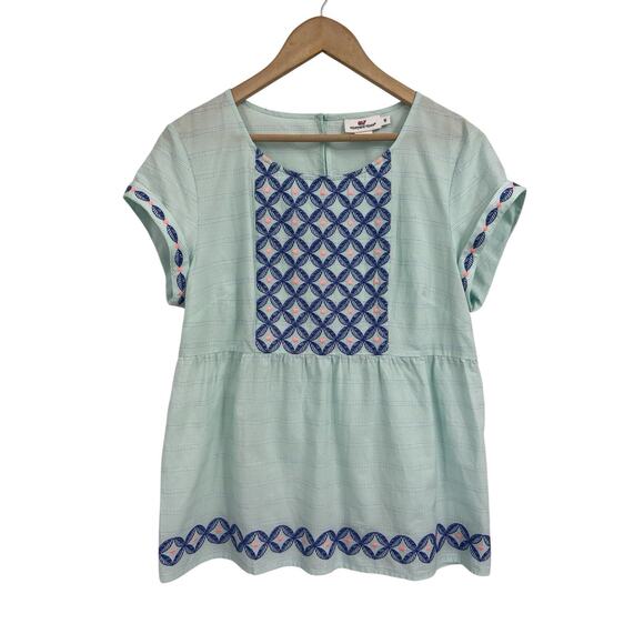 Vineyard Vines Light Green Embroidered Tunic Girls Size 16 - Picture 1 of 4
